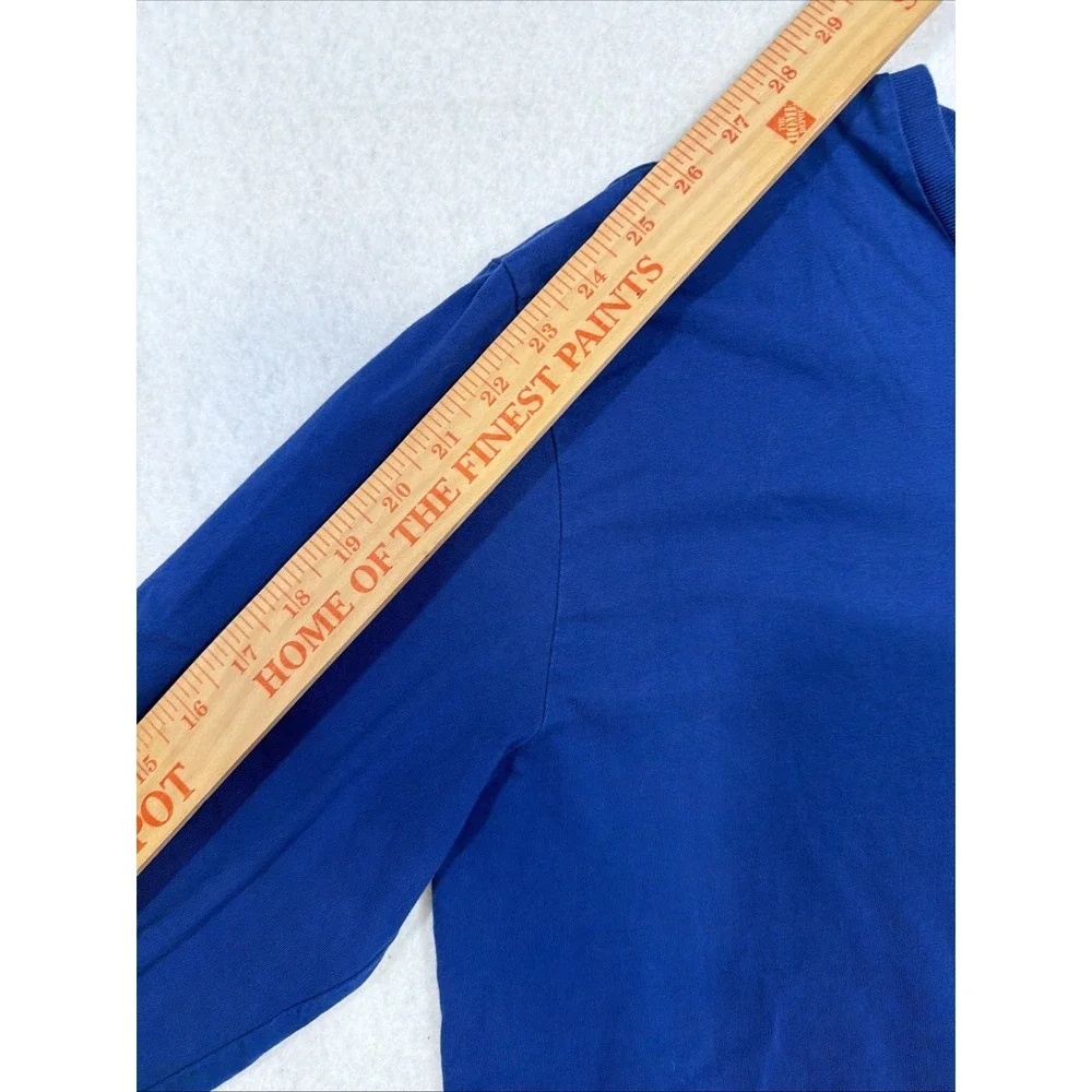 Polo Ralph Lauren Mens‎ Med Blue Long Sleeve Pocket T Shirt Crew Neck Cotton